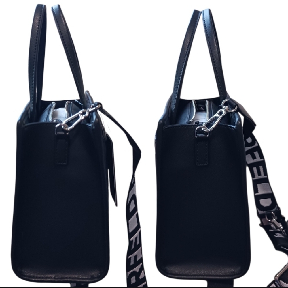 Karl Lagerfeld Embossed Legacy Maybelle Satchel Eiffel Tower Karl Profile - Picture 6 of 9